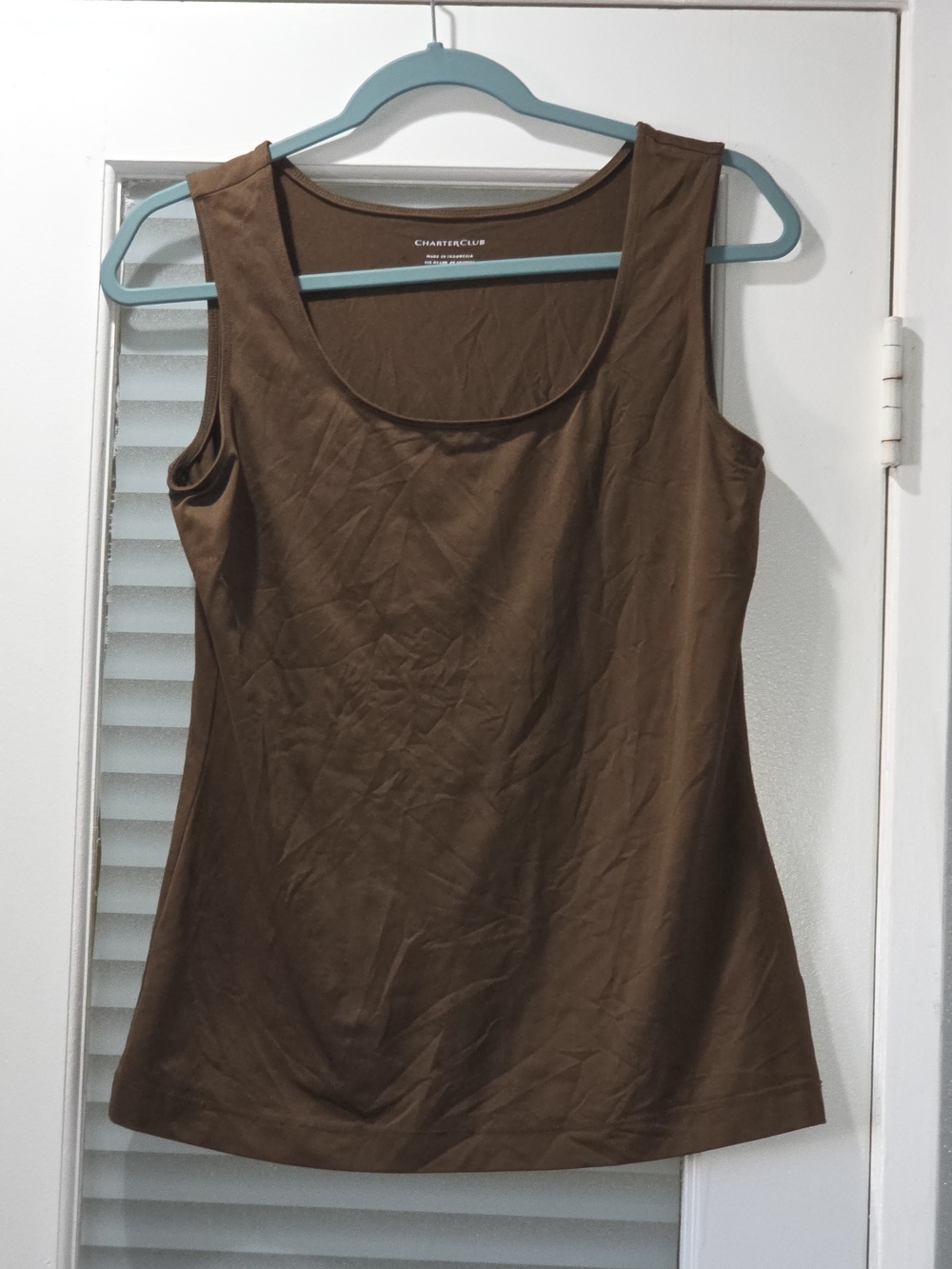 Charter Club Brown Scoop Neck Layering Tank Top - Size M